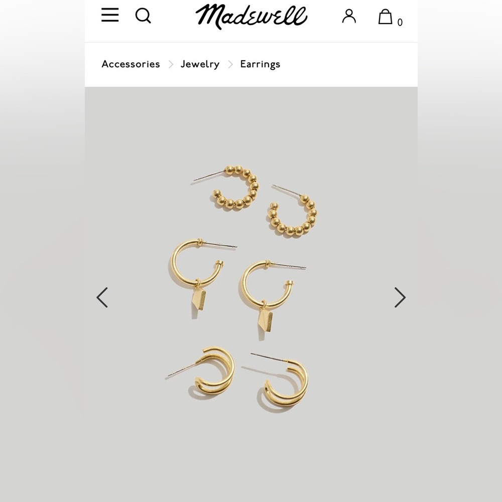 Three Pack Collector Hoop Earring Set- NWOT